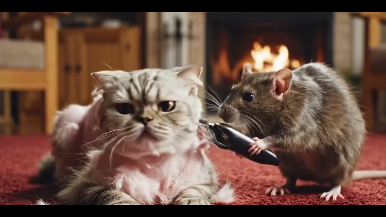 Cat chasing rat for revenge - YouTube