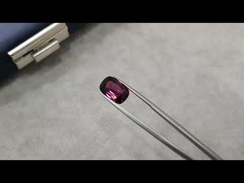 Purple rhodolite umbalite in cushion cut 6.52 ct, Tanzania Video  № 2