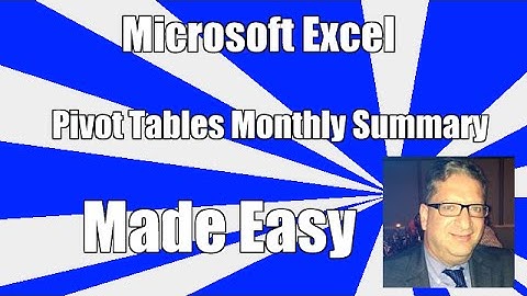 Excel Pivot Tables - Create A Monthly,quarterly, Yearly Summary Report - 2007, 2010, 2013, 2016