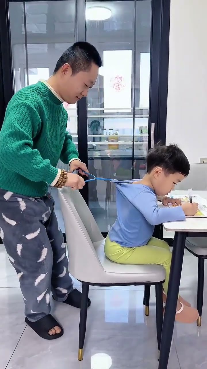 My son always keeps his head down when doing his homework. fortunately  I am witty# Cute baby#Cute#