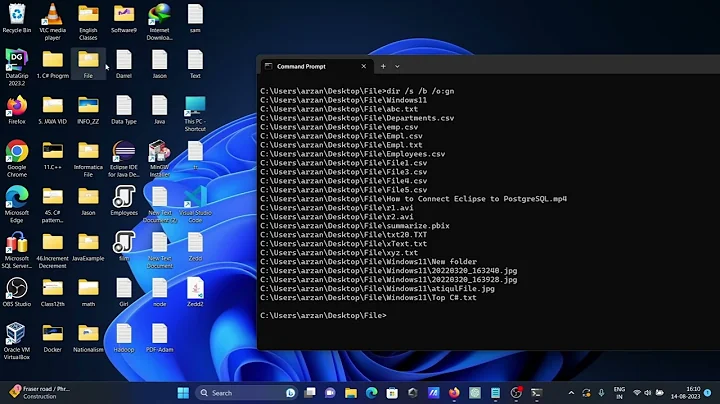 Get list of all files in folder and subfolders | Command Prompt