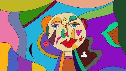 How to draw abstract art beauty - hướng dẫn vẽ tranh trừu tượng đơn giản bài 1