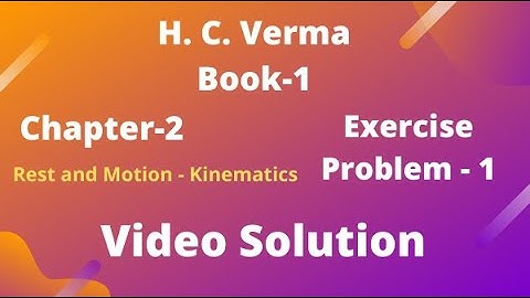 H.C. Verma  Video Solution Series : Book-1, Chapter-2 (Physics and Mathematics)  Exercise Problem-1
