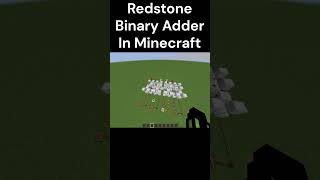 Redstone Binary Adder In Minecraft #minecraft #redstone
