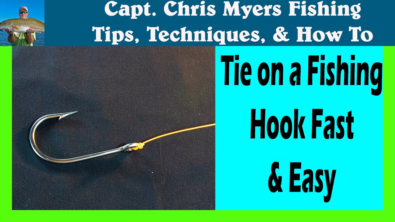 Double Hook Snelled Rig. Simple fishing knot. 