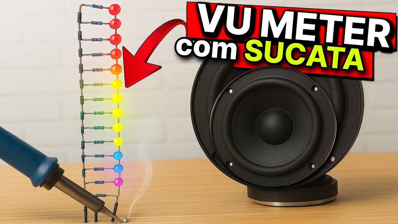 🎛️ Como Fazer um VU Meter Caseiro (Sem Transistores e Sem CI!) 🔧🔋