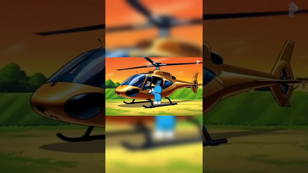 Nikita and shin-chan helicopter mein baithe Hain