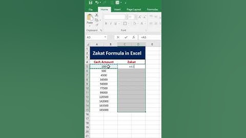 How to calculate zakat formula in Excel