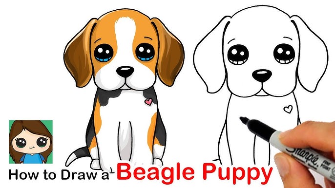 Simple cute dog drawing with Kleki 