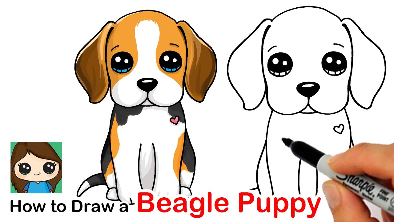 Here is an easy puppy drawing to try! #howtodrawadog #cutepuppydrawin... |  How To Draw A Dog | TikTok