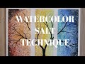 Salt Background Watercolor Technique for Beginners | Abstract Tree Painting with Watercolour