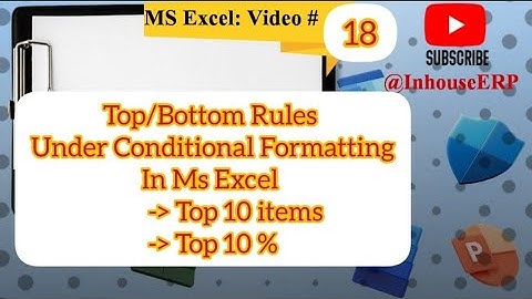 How to use Top 10 items & Top 10% of Top/Bottom Rules under Conditional Formatting in Excel |#excel