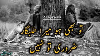 Tu B Hu Mera Talbgar Zarori Tu Nhi Sad Urdu Shayari Love Poetry
