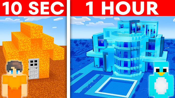 10 Seconds vs 1 Hour -  ONE COLOR Build Challenge in Minecraft