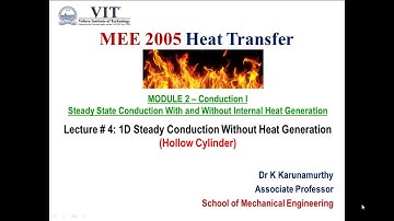 Heat Transfer 6: 1 D Steady Conduction - Hollow Cylinder (Without Heat Generation) - Mod 2 Lect 4