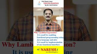Lambda Expressions and Functions Interfaces in Java | Java 8 New Features | NareshIT
