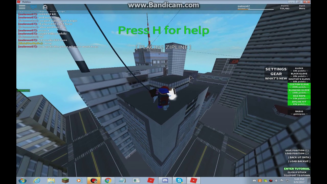 how to place a zipline roblox parkour - YouTube