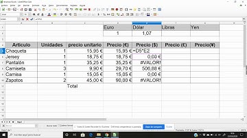 Referencias relativas, absolutas e mixtas en Libre Office Calc