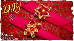 Tutorial: Portatovaglioli Natalizi con Fiori in stoffa | Riciclo Creativo | DIY for Christmas