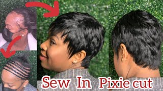 No Glue No Bond | How To SEW IN PIXIE CUT | Razor cut | Summer Hairstyles | Easy Method for Beginner