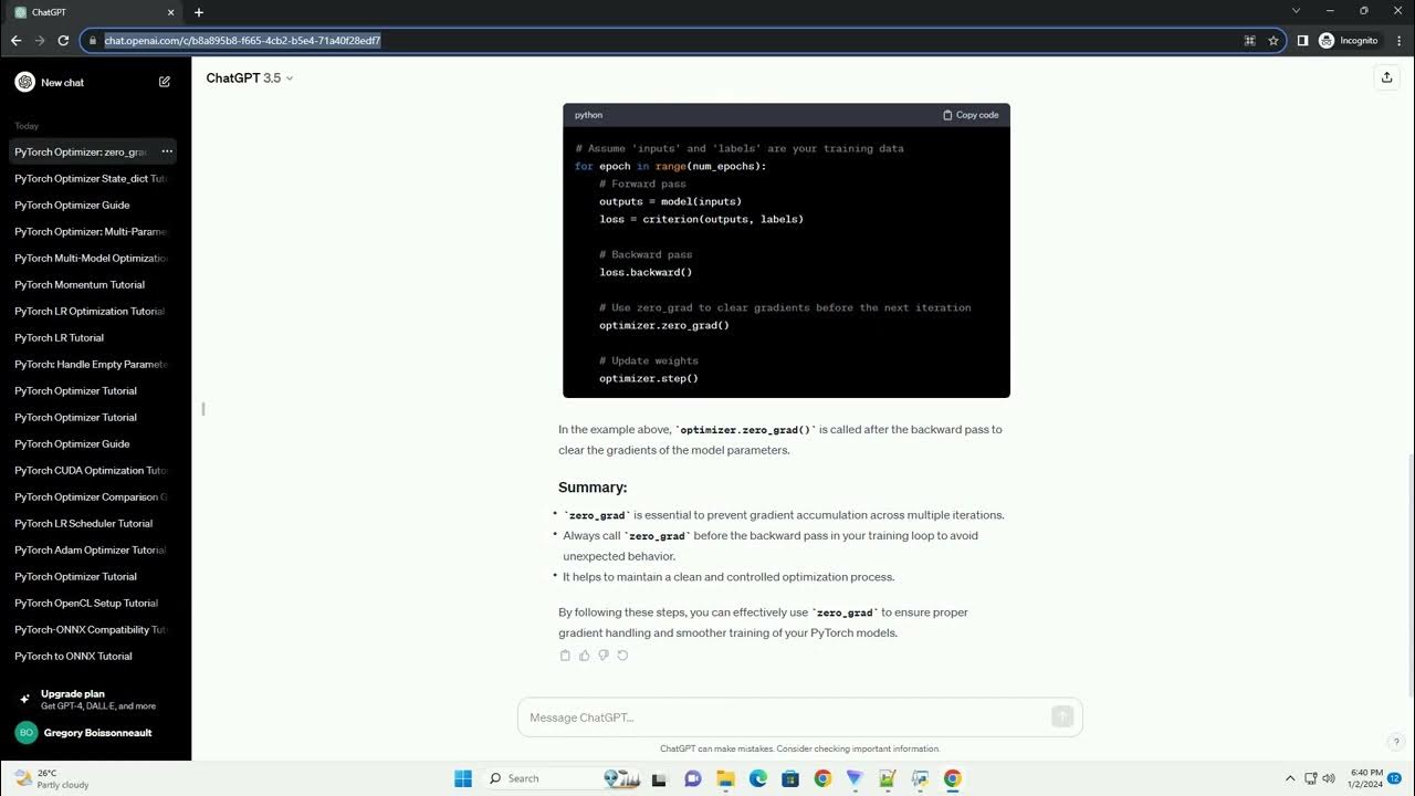 pytorch optimizer zero grad - YouTube
