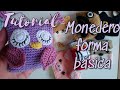 Tutorial cómo hacer forma básica de monedero personalizable tejido a crochet, paso a paso