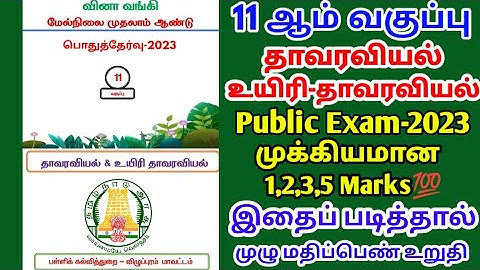 11TH BIO-BOTANY & PURE BOTANY PUBLICEXAM-2023 IMPORTANT 2,3,5 MARKS IMPORTANT QUESTIONS TAMIL MEDIUM