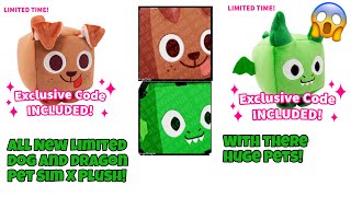 Roblox Big Games Pet Simulator X Dog & Dragon Plush SET CODE INCLUDED with  each