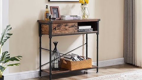 Assemble: VECELO Industry Console Entryway Table with Slide Drawer and Storage Shelf