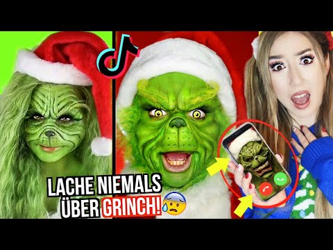 LACHE bitte niemals über GRINCH MAKEUP TIKTOK vor WEIHNACHTEN (er RUFT über FACETIME & BOX mich)