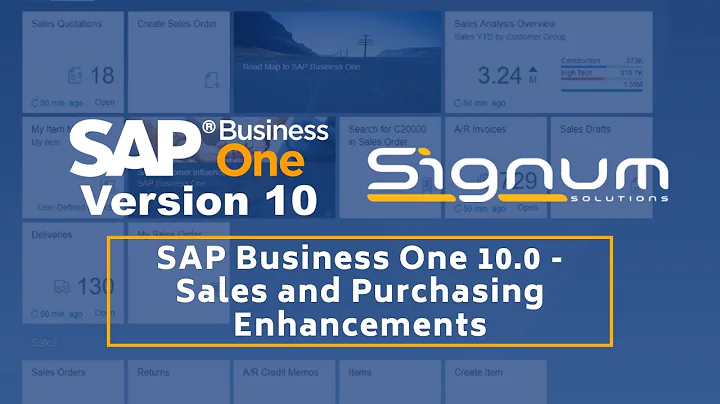 SAP Business One 10.0 - Sales and Purchasing Enhancements