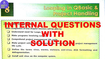 DAV | CLASS 8 | COMPUTER | CHAPTER 8 | LOOPING IN QBASIC & PROJECT HANDLING | SOLUTION