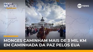 Monges Budistas Cruzam Os Eua A Pé Em Caminhada Pela Paz E Atraem Multidão