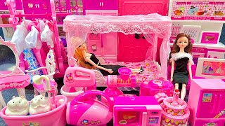 12 Minutes Satisfying with Unboxing Barbie Princess Bed \& Wardrobe Collection Toys Review | ASMR