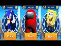 Sonic Dash Vs Amoung Us Rush Vs SpongeBob Run All Characters Unlocked Gameplay Sonic Dash Vs Amoung Us Rush Vs SpongeBob Run All Characters Unlocked Gameplay