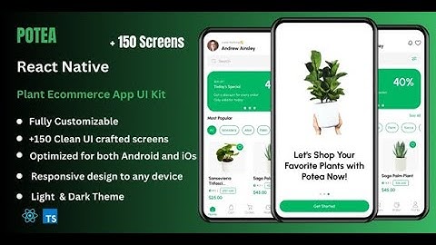 Potea - Plant Ecommerce & Online Store React Native App Ui Kit