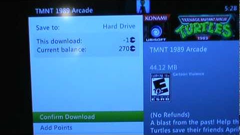 So much for downloading the TMNT Arcade game for my 360...