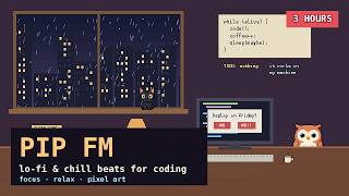 Pip FM 📻 3 hours of ambient techno to code to · pixel art & geeky jokes screenshot 3