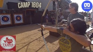 Camp 1604 Meetup in VR180 - Men ruled Bow &amp; Arrow and Women ruled cornhole.