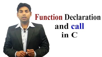 Function Declaration and Call in C (HINDI)