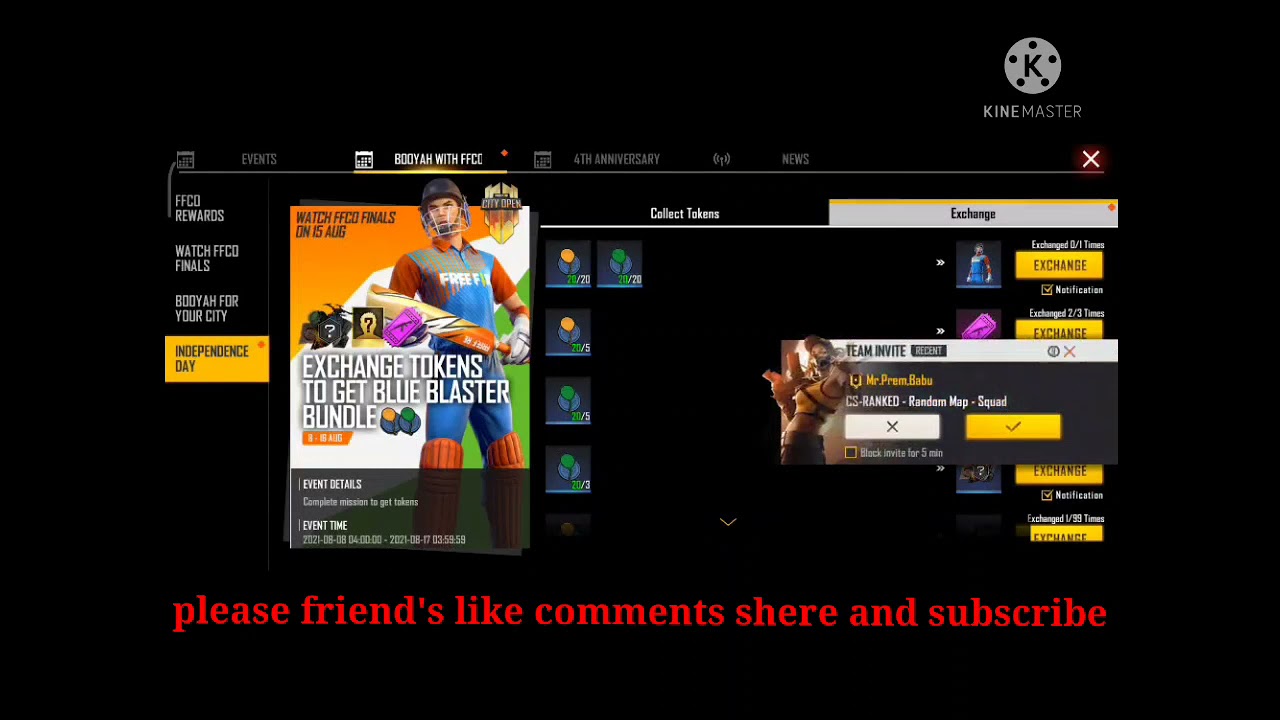 exchange tokens to get blue blaster bundle