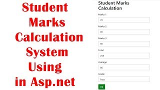 Student  Marks Calculation System Using  in Asp.net