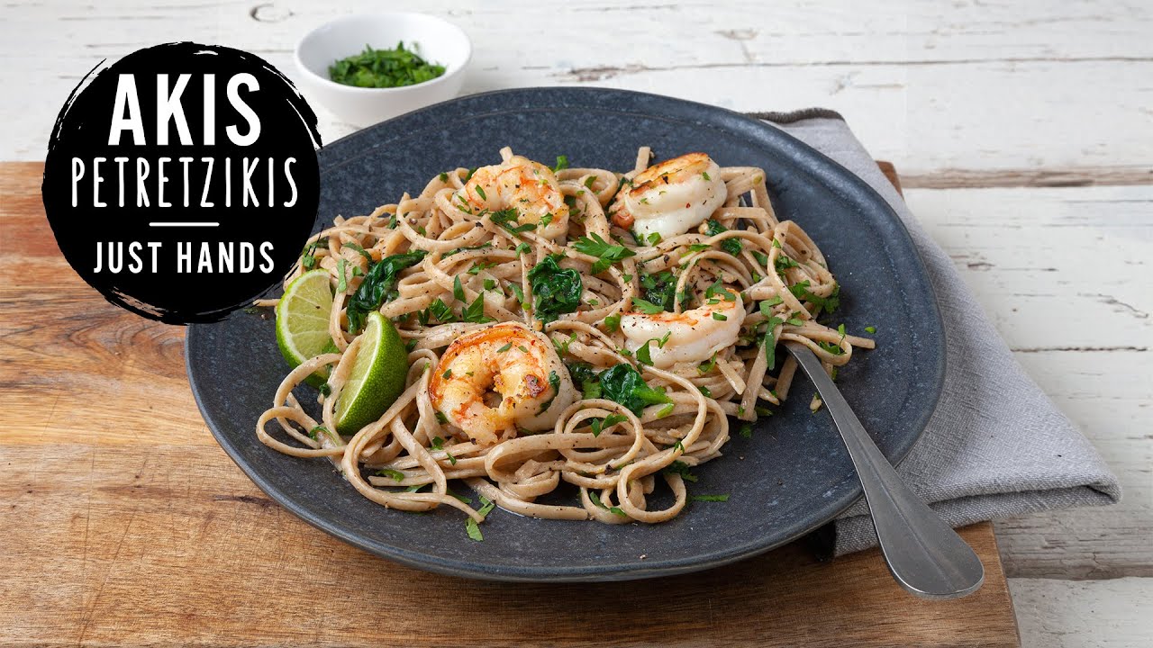 Coconut Shrimp Linguine Pasta | Akis Petretzikis