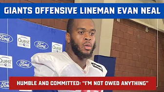Giants tackle Evan Neal strikes a humble tone in his first comments since Jan. 2024 ankle surgery thumbnail