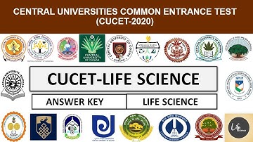 CUCET-2020 / CENTRAL UNIVERSITIES COMMON ENTRANCE TEST / ANSWER KEY / LIFE SCIENCE #LifeScienceMCQs