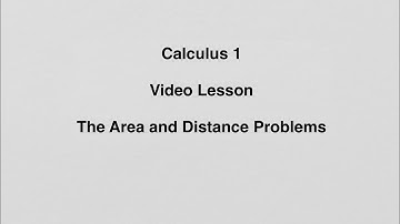 5.1 The Area and Distance Problems