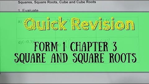 PT3 Mathematics F1 Chapter 3 Square and Square Roots