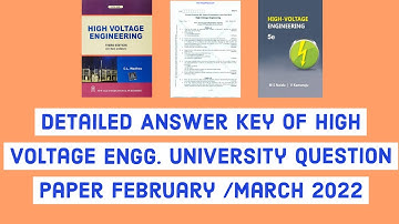 High Voltage Engineering VTU Question Paper Feb/March 2022 Answer Key Way of writing answers/18EE56