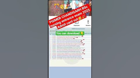 Pgimer Chandigarh bsc nursing admit card out | Entrance exam 2025 | #bscnursing #admitcard #pgimer