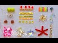 Beads embroidery Basic stitches I Introduction to Hand embroidery  bead tutorial PART 6